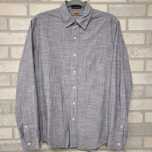 Taylor Vintage Long Sleeve Button Down Performance Shirt Gray Size Medium